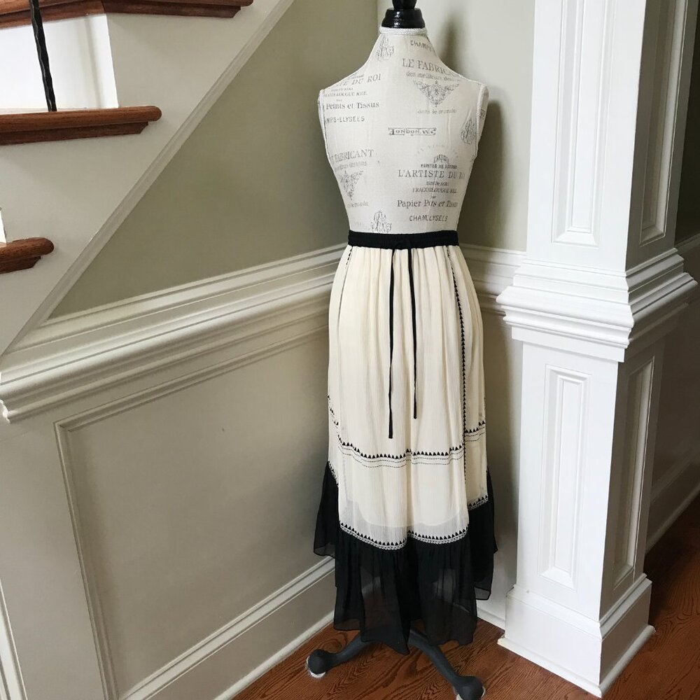 Ulla Johnson Cream and Black Maxi Skirt - Picture 4 of 13